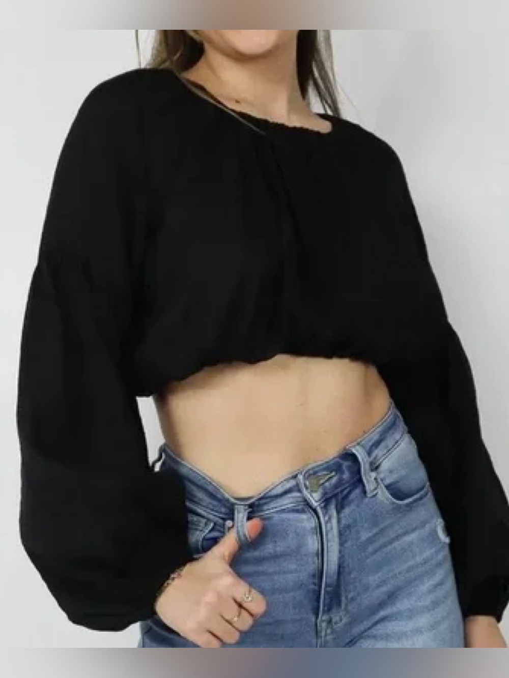 Emory Park Puff Sleeve Crop Top